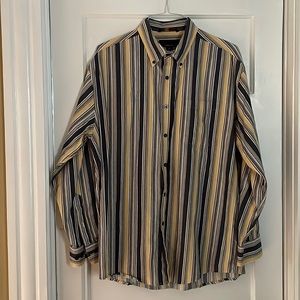 Greg Norman striped button down shirt